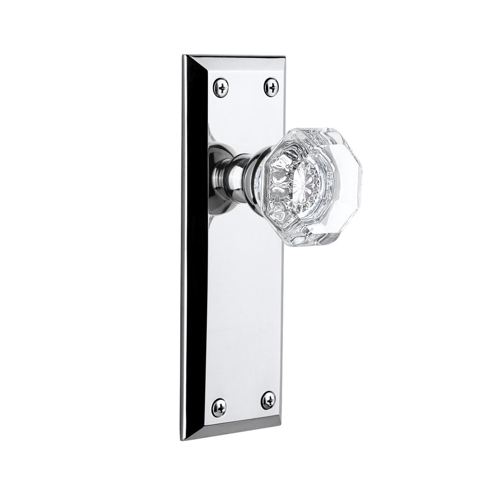 Grandeur by Nostalgic Warehouse FAVCHM Double Dummy Knob - Fifth Avenue Plate with Chambord Crystal Knob in Bright Chrome